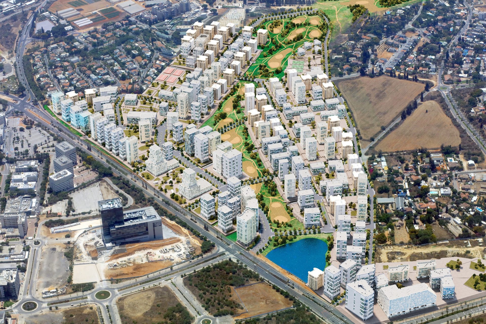 הדמיית שולחן עגול — מבט מדרום-מערב